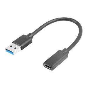LANBERG USB-C(F)3.1->USB-A(M) Kabel 0,15m schwarz