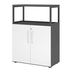 HAMMERBACHER Regalschrank FlexWall, VFW38T2RG/G/W/BS grafit, weiß 80,0 x 40,0 x 109,8 cm, 1 St.