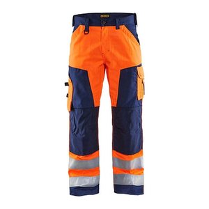 BLAKLÄDER® Herren Warnschutzhose 1566 orange, marine Größe 54