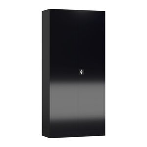 ClassiX Stahlschrank X-530369 tiefschwarz 4 Fachböden 92,0 x 60,0 x 194,5 cm, aufgebaut, 1 St.