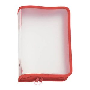 FolderSys Reißverschlussbeutel DIN A5 transparent/rot 0,5 mm, 1 St.