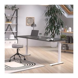 GERMANIA JET höhenverstellbarer Schreibtisch kaschmir rechteckig, T-Fuß-Gestell weiß 180,0 x 80,0 cm
