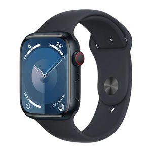 Apple Watch Series 9 45 mm Aluminium (GPS+Cellular) Sportarmband M/L  mitternacht