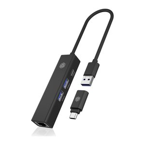 ICY BOX USB 3.2 Hub mit Gigabit LAN 4 in 1 IB-HUB1439-LAN retail
