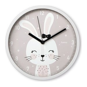 hama Wanduhr Maui grau weiß Kunststoff, Ø 25,0 cm