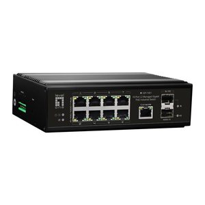 LevelOne Industr.PoE Switch 8xGE PoE/+ 360W Managed L2