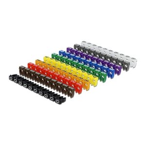 DELOCK Kabelmarker Clips 0-9 farbig 100St.