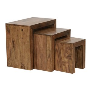 WOHNLING Beistelltische-Set rechteckig Massivholz sheesham, 1 St.