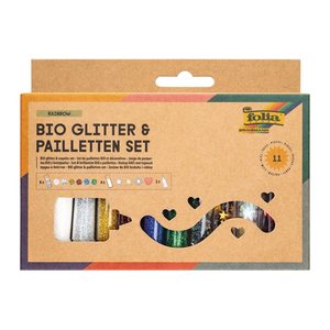 folia Bio Glitter & Pailletten-Set Glitzer farbsortiert, 1 Pack