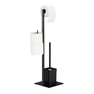 relaxdays WC-Garnitur schwarz Metall, 1 St.