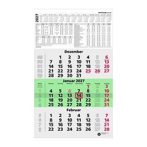 ZETTLER KALENDER 3-Monats-Wandkalender 2027, 1 St.