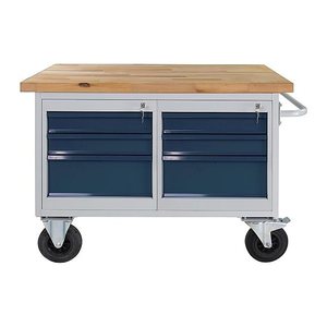 ADB Werkbank lichtgrau, anthrazitgrau 6 Schubladen 130,0 x 60,0 x 82,7 cm