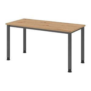 HAMMERBACHER HS614 Schreibtisch asteiche rechteckig, 4-Fuß-Gestell grau 140,0 x 67,2 cm