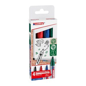 edding 250 Whiteboard-Marker farbsortiert 1,5 - 3,0 mm, 4 St.