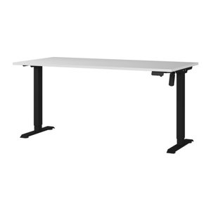 GERMANIA Boras höhenverstellbarer Schreibtisch lichtgrau rechteckig, T-Fuß-Gestell schwarz 160,0 x 80,0 cm