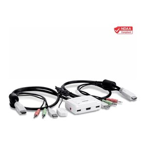 TRENDnet KVM Switch 2-Port HDMI/USB/Audio mit Kabeln