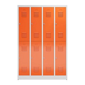 ClassiX Spind feuerrot, lichtgrau X-520244, 8 Schließfächer 118,5 x 50,0 x 180,0 cm
