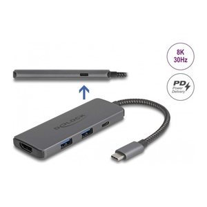 DELOCK USB Type-C Dockingstation 8K-HDMI / USB / PD 3.0 100W