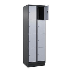 CP Schließfachschrank Classic PLUS schwarzgrau, weißaluminium 080020-204 S10040, 8 Schließfächer 60,0 x 50,0 x 185,0 cm