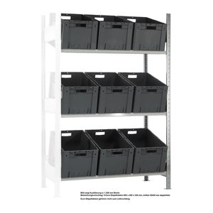 SCHULTE Anbau-Schrägbodenregal L MULTIplus150 13681 lichtgrau 130,0 x 60,0 x 200,0 cm