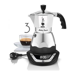 BIALETTI Moka Timer Espressokocher elektrisch gelb, 6 Tassen