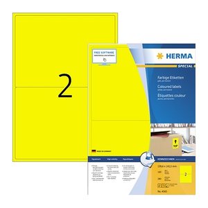HERMA Etiketten 4565 gelb 199,6 x 143,5 mm, 100 Blatt