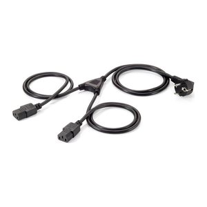 Equip Y-Netzanschlusskabel Schuko->2xIEC C13 St/Bu 1.80m PVC Polybeutel