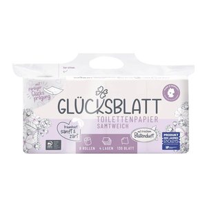 GLÜCKSBLATT Toilettenpapier samtweich 4-lagig, 8 Rollen
