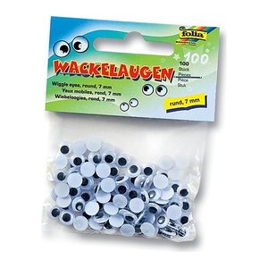 folia Wackelaugen weiß 7,0 mm Ø 7,0 mm, 100 St.