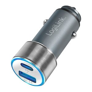 Logilink USB Kfz Ladeadapter 2Port 1xUSB-C PD,1xUSB-A QC,36W