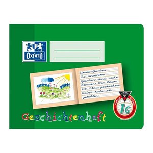 OXFORD Geschichtenheft Lineatur 1G liniert DIN A5 quer ohne Rand, 16 Blatt, 1 St.