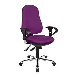 Topstar Bürostuhl Support ®Syncro Deluxe, 8559U G03 Stoff lila, Gestell chrom