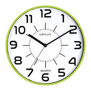 unilux Wanduhr Pop weiß grün Kunststoff, Ø 30,0 cm