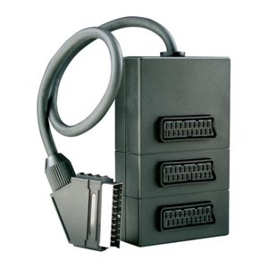 Schwaiger Scart-Verteiler 3-fach Schwarz