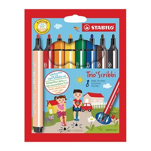 STABILO Trio® Scribbi Filzstifte farbsortiert, 8 St.