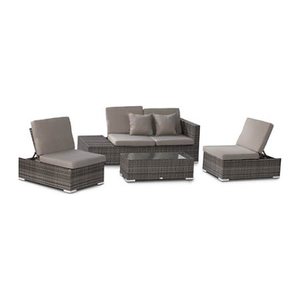 Garden Pleasure Loungegruppe Alcudia, grau Kunststoff, Metall, 10-teilig
