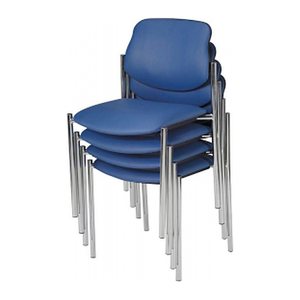 Nowy Styl Besucherstühle Styl blau Leder, 4 St.