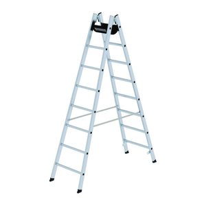 MUNK Stehleiter beidseitig 33016 silber 2x 8 Sprossen, H: 240,0 cm
