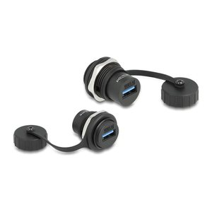 DELOCK USB-A 5 Gbps Einbaubuchse mit Verschlusskappe IP67