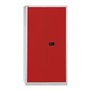 BISLEY Stahlschrank Universal E722A03G506 lichtgrau, kardinalrot 3 Fachböden 91,4 x 40,0 x 180,6 cm, aufgebaut, 1 St.