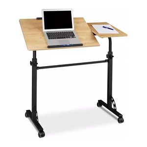 relaxdays PC-Tisch höhenverstellbar eiche hell 100,0 x 50,0 x 80,0 - 110,0 cm