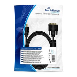 MediaRange HDMI Kabel HDMI auf DVI mit Ferritkern schwarz 2m
