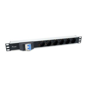 Equip 19" Steckdosenleiste 6xSchuko+2P LS->St.90° si. Alu.
