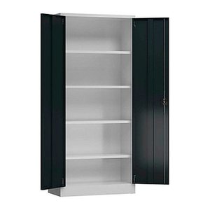 ClassiX Stahlschrank X-530338 anthrazit, lichtgrau 4 Fachböden 80,0 x 38,0 x 180,0 cm, aufgebaut, 1 St.