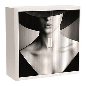PAPERFLOW easyOffice Classic Chic Rollladenschrank 60001 2 Fachböden 110,0 x 41,5 x 104,0 cm