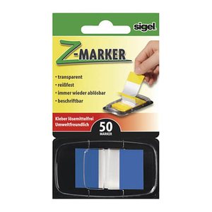 SIGEL Z-Marker Haftmarker blau 50 Streifen