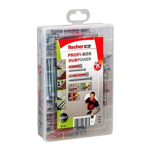 fischer Profi-Box - DuoPower 2K 541109 Dübel- und Schrauben-Sortiment, 150-teilig