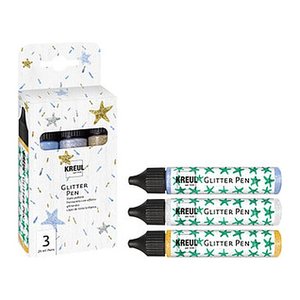 KREUL Glitter Pen Bastelfarben-Set farbsortiert, 3 St.