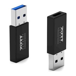 Port Adapter USB-C auf USB-A 2er Pack Konverter schwarz