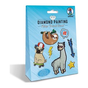 URSUS® Diamond Painting Sticker-Set Animal friends mehrfarbig